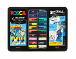 POSCA Filc készlet UNI Posca vegyes, MANGA 20db/csomag PC-1M 6db, PC-3M 7db, PC-5M 7db szin