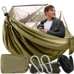  Kültéri kemping függőágy szúnyóghálóval, 260 x 140 cm