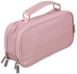 Maaleo Nagyméretű dupla összecsukható iskolai tolltartó, 2 rekeszes, rózsaszín