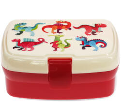 Rex London gyerek uzsonnás doboz kivehető tálcával, BPA mentes, Dínó