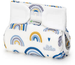 T-TOMI Ortopédiai pamut terpeszpelenka, kék szivárvány (3-6 kg)