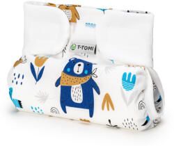 T-TOMI Ortopédiai pamut terpeszpelenka, kék medvék (3-6 kg)