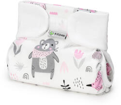 T-TOMI Ortopédiai pamut terpeszpelenka, rózsaszín medvék (3-6 kg)