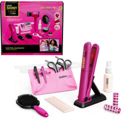 Mamido Gyermek fodrászkészlet hajszárítóval és hajvasalóval, 13 részes, rózsaszín (MT1257) - mamido
