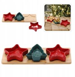 Chomik Karácsonyi Tál Szett Csillag Karácsonyfa Mártogatós Előétel Ajándék (MUT4598)
