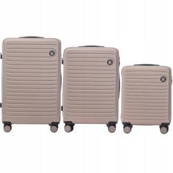 Wings Kemény bőrönd szett ABS-ből 4 kerekű utazópoggyász szett Wings (CT01-3KPL-CHAMPAGNE)
