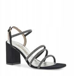 Bravo Moda Fekete velúr magasszárú szandál ejka! 36-os (E0141 Czarny Zamsz Brokat 36)