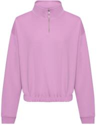 Just Hoods Női crop top pulóver rövid cipzárral - Levendulaszín | XS (JH037-1000326887)