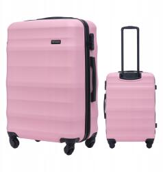 Wings XL méretű utazóbőrönd 4 kerékkel, közepes méretű Abs műanyag poggyász nyaraláshoz Wings (VULT01-M-PINK)