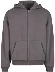 Build Your Brand Puha férfi cipzáros kapucnis pulóver Fluffy - Mágnes | 3XL (BY285-1000401422)