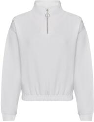 Just Hoods Női crop top pulóver rövid cipzárral - Sarkvidéki fehér | S (JH037-1000326870)