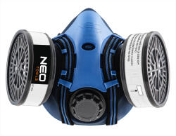 NEO TOOLS Szilikon félmaszk készlet, 2db szűrővel, P3 R, por és kis részecskék elleni védelem (97-351) - szerszamparadicsom