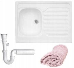 Polimat Mosogató 80 Akril Fehér Egykamrás +szifon (1009)