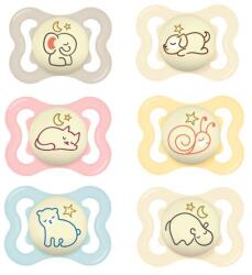 MAM Játszócumi Supreme Night, Világítós, dupla, megújult! szilikon lapított (méret: 1) 0+ hó (2 db/cs)