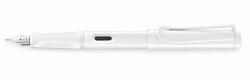  4040702 Lamy safari, töltőtoll (F) színes gyűrű szettel, all white, 0B1 (4040702)