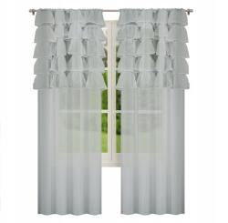 Flying Tiger Voile Függöny Volánokkal, Szalagon, Elegáns Dekoráció 145x250 (L512)