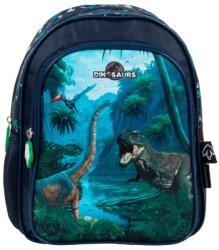 Derform Kétrekeszes óvodai hátizsák fiúknak, dinoszauruszos, kék