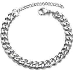 HARAHU TO-38984 karlánc - Ezüst / 22, 5+5cm / 9mm KP38984