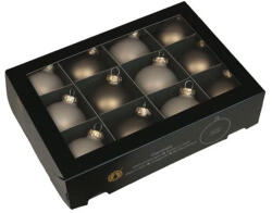  Üveg karácsonyfadísz gömb, arany és krém színű matt, 5, 7cm, 12db