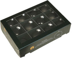  Üveg karácsonyfadísz gömb, fekete színű matt és fényes, 5, 7cm, 12db