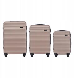 Wings Utazó bőrönd szett 4 keréken kemény csomagtartó szett Abs Wings (VULT01-3KPL-CHAMPAGNE)