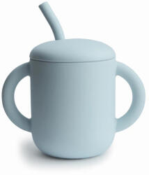 Mushie Szívószálas itatópohár (Világoskék) (332370)