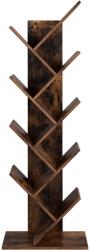 VASAGLE Fa alakú könyvespolc 8 szintes 50 x 25 x 141, 5 cm, rusztikus barna (LBC11BX) - bontour