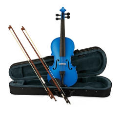 DEPOX Set vioara clasica si arcus 1/8 suplimentar, DEPOX®, marime 4/4, lemn, albastra, toc din material (097)