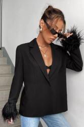 Shein Blézer Fekete Sima Hosszú Ujjú 36 V1V