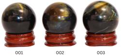  Sfera din Ochi de Soim (Ochi de Tigru Albastru) - 33-41 x 33-41 mm - Ghidare Spirituala si Focus Interior - 1 Buc