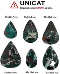  Cabochon din Crisocola Druzy de Forma Picatura - 38-58 x 25-45 x 5-8 mm