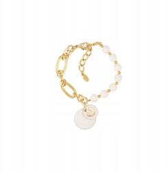 Colibra Gyönyörű aranyozott karkötő achátokkal és szívvel 18cm+4cm Ajándék (B23/LAT/67AU AWKOL011)