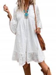 Emery Rose Ruha Csipkével Fehér XL Łme