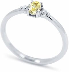 White & Black Camille ovális sárga gyémánt eljegyzési gyűrű (AU14010)