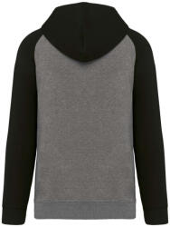 Proact PA369 kétszínű raglán ujjú kapucnis pulóver Proact, Grey Heather/Black-S (pa369grh-bl-s)