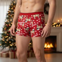Aura Via Mikulásos-Karácsonyi boxeralsó - mopsz kutyus mintás L 104507