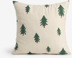 Goldea flanel párnahuzat - fenyőfák natúr alapon 40 x 40 cm