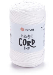  MACRAME CORD zsinór fonal, 3mm - Fehér - 751