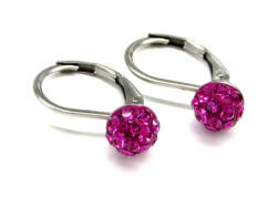  APRÓKÖVES kapcsos fülbevaló - fuchsia (2 éves kortól 10 éves korig) (3266919)