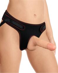 Lovetoy Strap On Easy Dildo cu Testicule Detasabil PVC Natural 18.5 cm