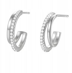  Ezüst karika fülbevaló, kör alakú, stekkeres, 925-ös ezüst, ajándék díszdoboz