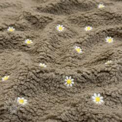  Kabát anyag TEDDY EMBROIDERY Mini taupe
