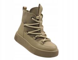  Női Bakancs Cambell 25-52330 Bézs Bőr Fűzött Cipzár (25-52330.BEŻOWE)