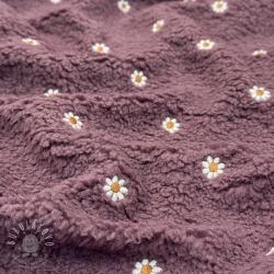  Kabát anyag TEDDY EMBROIDERY Mini rosewood