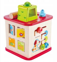 Hape Fából készült oktató kocka lyukasztó Barátság (E1812)