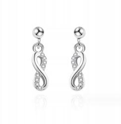 Ezüst végtelen fülbevaló 925-ös tűs csavaros ajándék dobozban