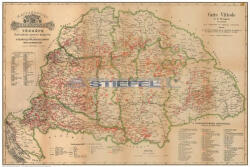 Régi Magyarország 1876 borászati mini falitérkép