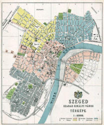  Szeged Szabad Királyi város térképe fakeretben