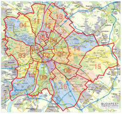 Stiefel Budapest országgyűlési választókerületei, fémléces térkép (2025), 137x130
