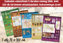 Stiefel Tetszőlegesen összerakható 5 darabos akciós csomag, több mint 100 féle iskolai történelmi oktatótablóból az őskortól a modern időkig. (70 x 100 cm / db)